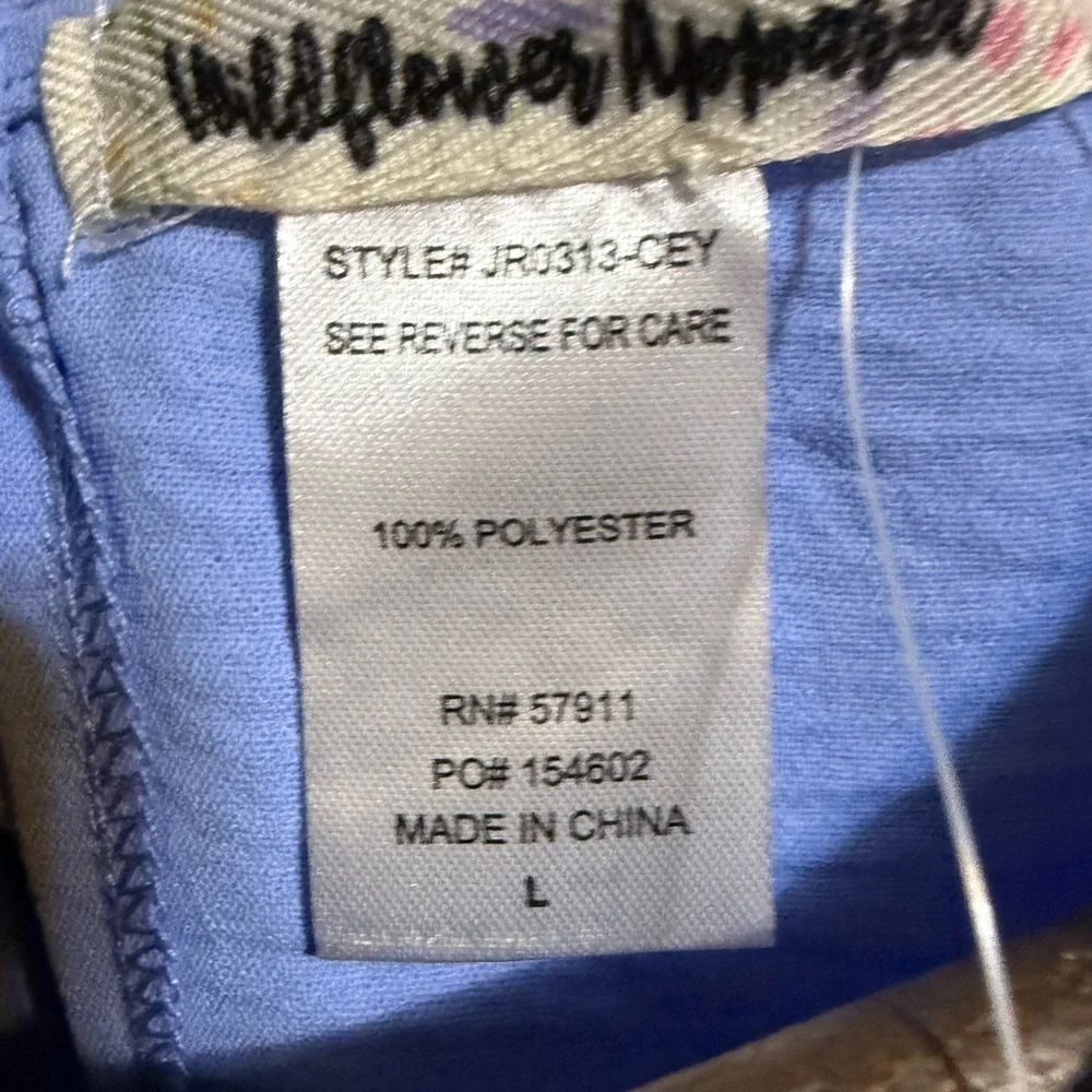 Wildflowers Periwinkle Sleeveless Blouse with bow on back - Picture 3 of 4